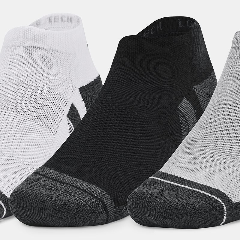 Unisex sokken Under Armour Performance Tech Low Cut – 3 paar Mod Grijs / Wit / Jet Grijs XL