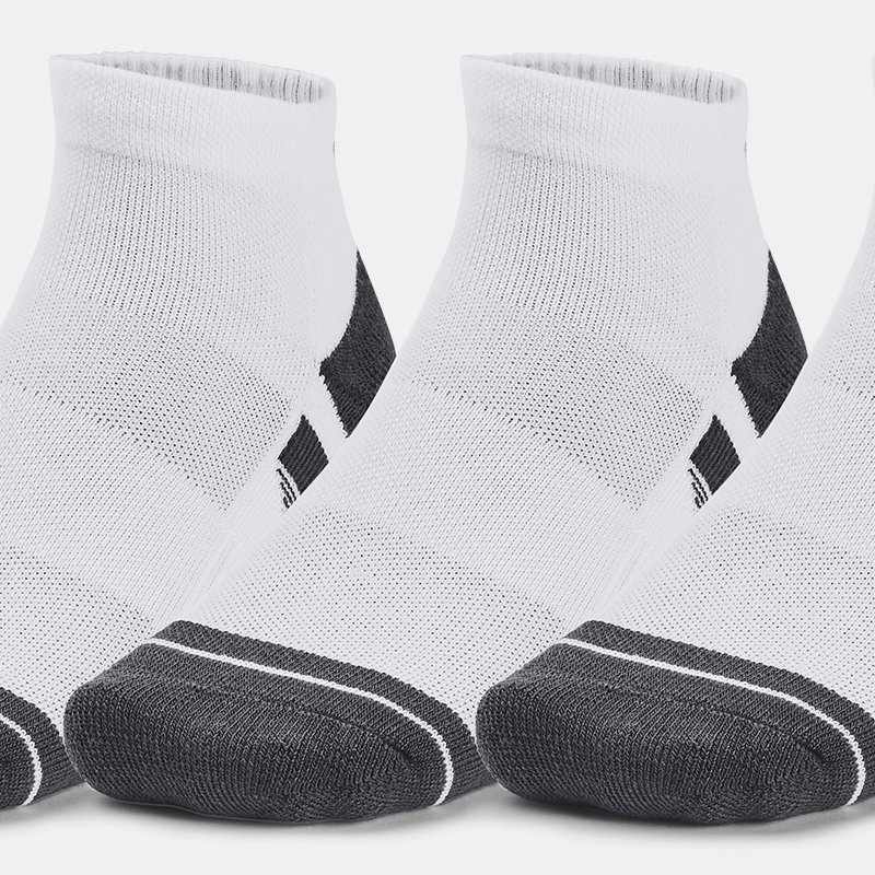 Unisex Under Armour Performance Tech 3-Pack Low Cut Socks White / White / Jet Gray XL