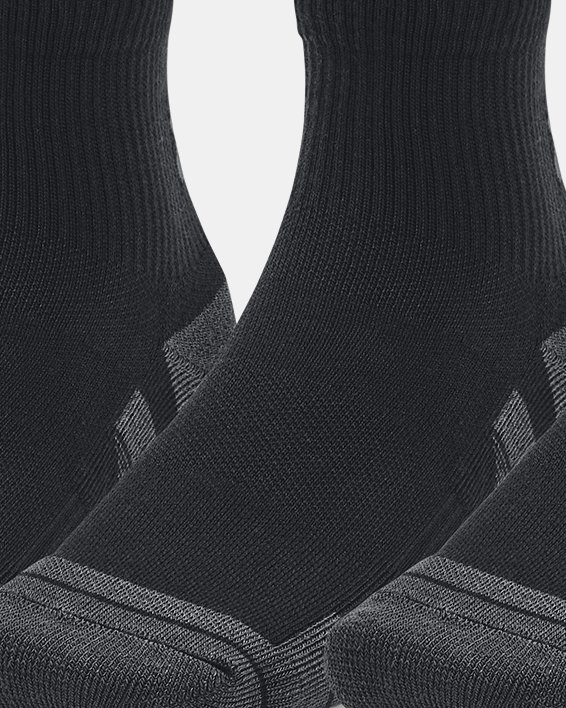 Unisex UA Performance Tech 3-Pack Quarter Socks, Black, pdpMainDesktop image number 0