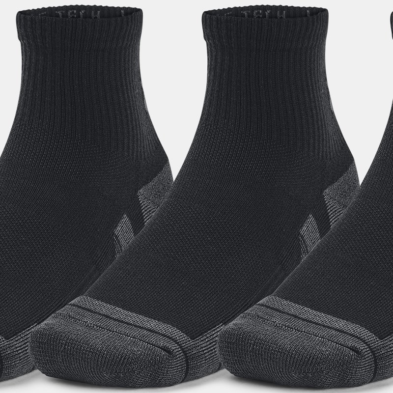 Unisex sokken Under Armour Performance Tech QUnder Armourrter – 3 paar Zwart / Zwart / Jet Grijs XL