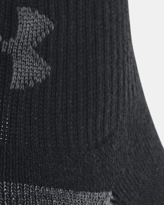 Unisex UA Performance Tech 3-Pack Quarter Socks, Black, pdpMainDesktop image number 2