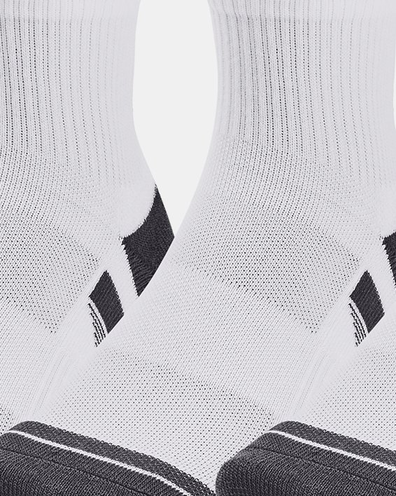 Unisex UA Performance Tech 3-Pack Quarter Socks, White, pdpMainDesktop image number 0