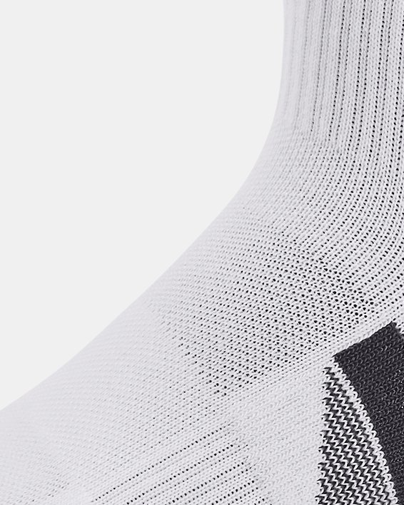 Lot de 3 paires de chaussettes mi-hautes UA Performance Tech unisexes, White, pdpMainDesktop image number 3