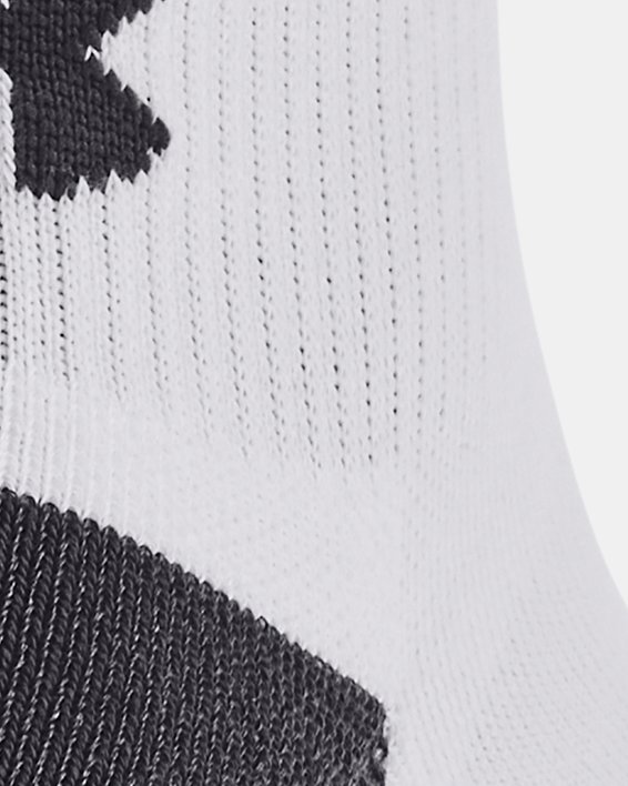 Unisex UA Performance Tech 3-Pack Quarter Socks, White, pdpMainDesktop image number 2