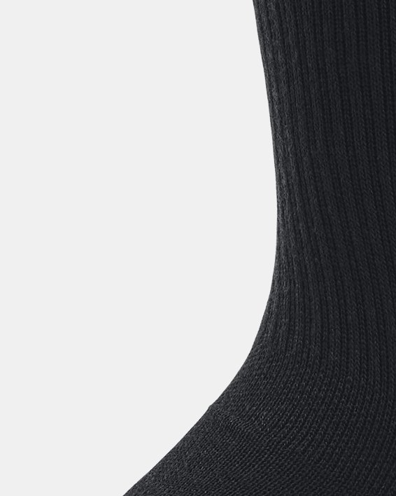Unisex UA Performance Tech 3-Pack Crew Socks, Black, pdpMainDesktop image number 3