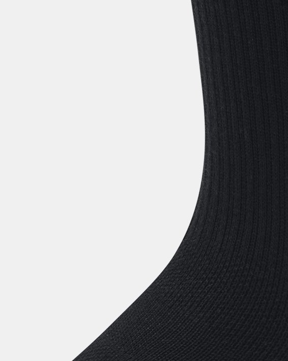 Unisex UA Performance Tech 3-Pack Crew Socks in Black image number 3