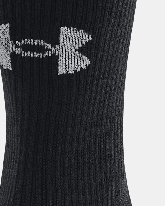 Unisex UA Performance Tech 3-Pack Crew Socks in Black image number 2