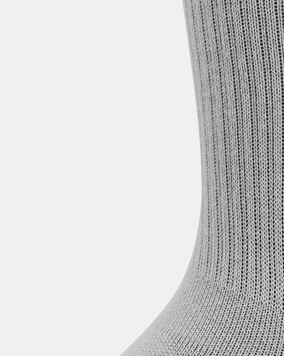 Unisex UA Performance Tech 3-Pack Crew Socks, Gray, pdpMainDesktop image number 3