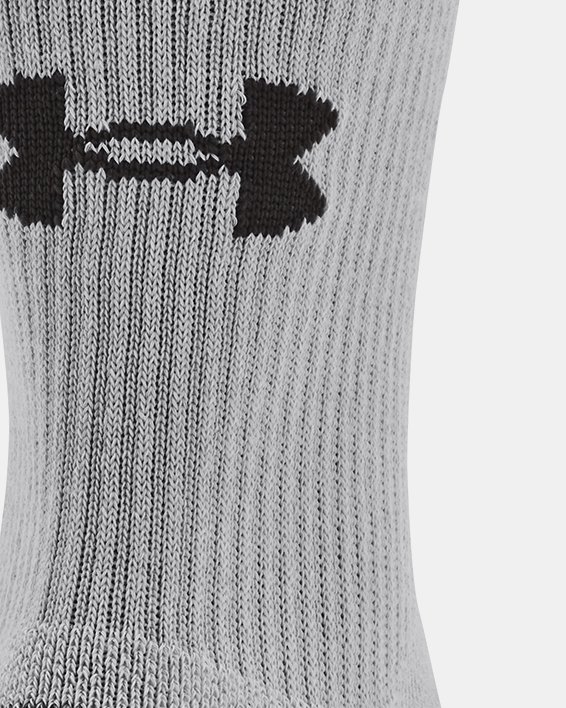 Unisex UA Performance Tech 3-Pack Crew Socks in Gray image number 2