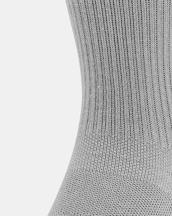 Unisex UA Performance Tech 3-Pack Crew Socks, Gray, pdpMainDesktop image number 1
