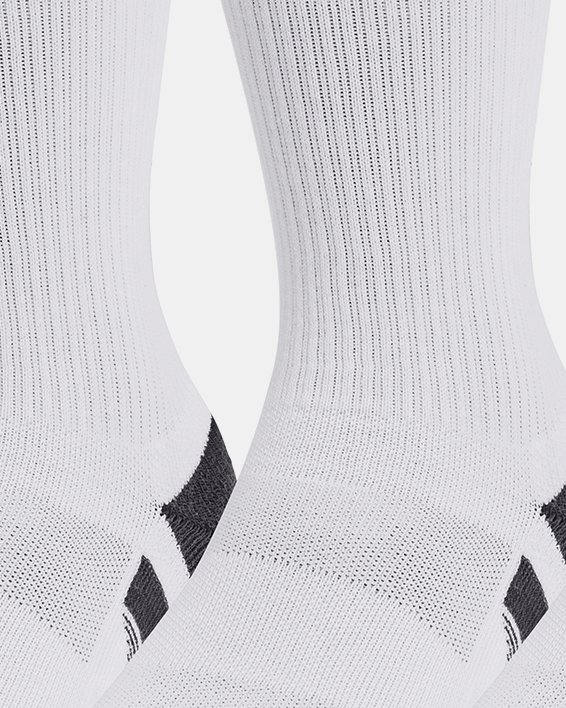 Unisex UA Performance Tech 3-Pack Crew Socks in White image number 0