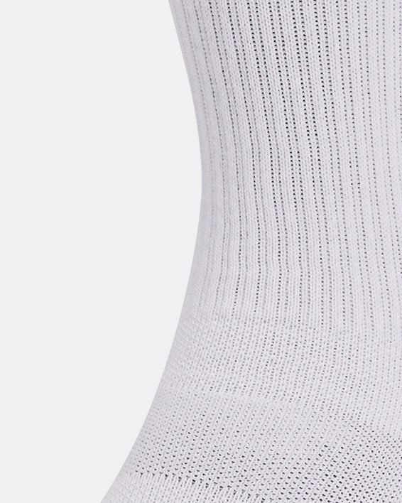 Unisex UA Performance Tech 3-Pack Crew Socks, White, pdpMainDesktop image number 1
