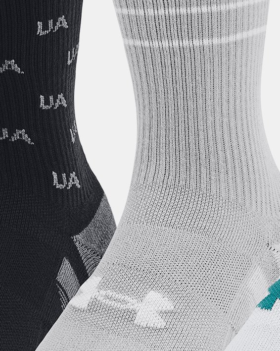 Unisex UA Performance Tech 3-Pack Crew Socks in White image number 0