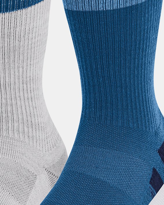 Unisex UA Performance Tech 3-Pack Crew Socks in Blue image number 0