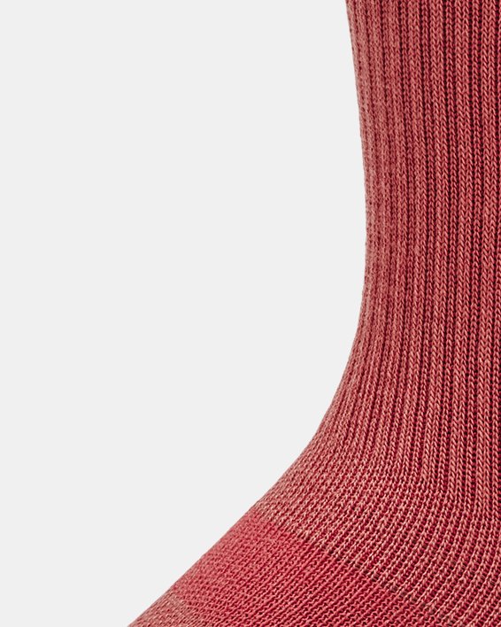 Unisex UA Performance Tech 3-Pack Crew Socks in Red image number 3