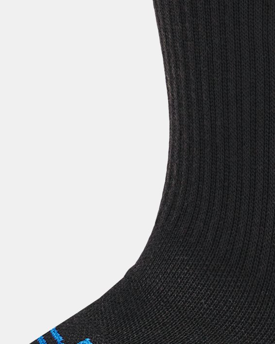 Lot de 3 paires de chaussettes hautes UA Performance Tech pour enfant, Black, pdpMainDesktop image number 3