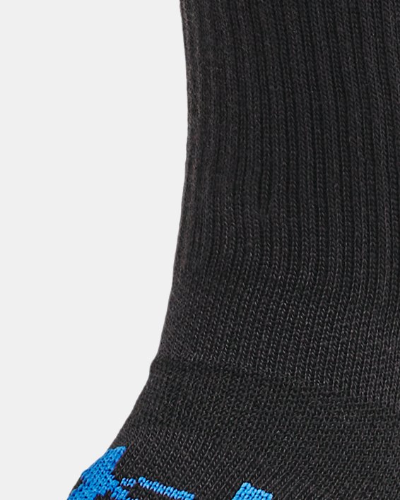 Lot de 3 paires de chaussettes hautes UA Performance Tech pour enfant, Black, pdpMainDesktop image number 1