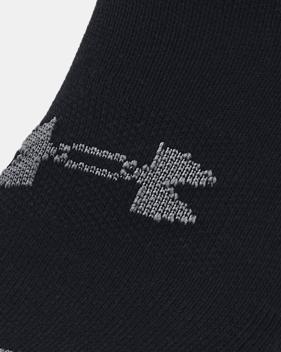 Unisex UA Performance No Show sokken van katoenstof – 3 paar, Black, pdpMainDesktop image number 1
