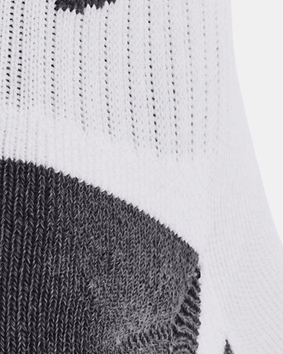 Unisex UA Performance Cotton 3-Pack Quarter Socks, White, pdpMainDesktop image number 2