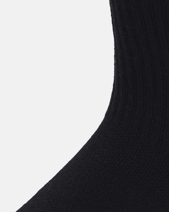 Unisex UA Performance Cotton 3-Pack Mid-Crew Socks in Black image number 3