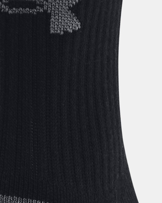 Unisex UA Performance Mid-Crew sokken van katoenstof – 3 paar, Black, pdpMainDesktop image number 2