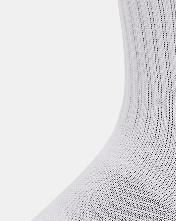 Unisex UA Performance Halbhohe Crew-Socken aus Baumwolle im 3er-Pack, White, pdpMainDesktop image number 3