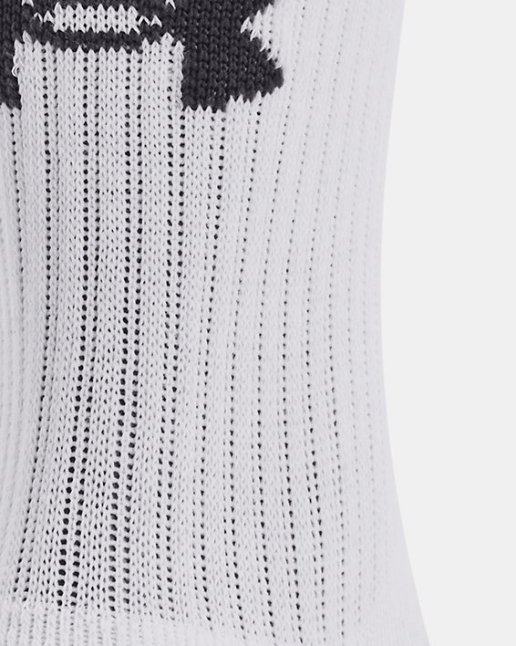 Unisex UA Performance Cotton 3-Pack Mid-Crew Socks, White, pdpMainDesktop image number 2