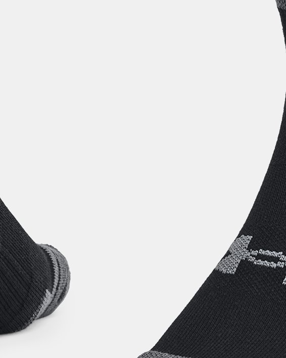Unisex UA Performance Cotton 2-Pack Quarter Socks in Black image number 0