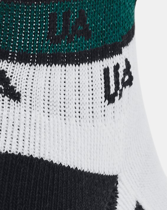 Unisex UA Performance Cotton 2-Pack Quarter Socks in White image number 2