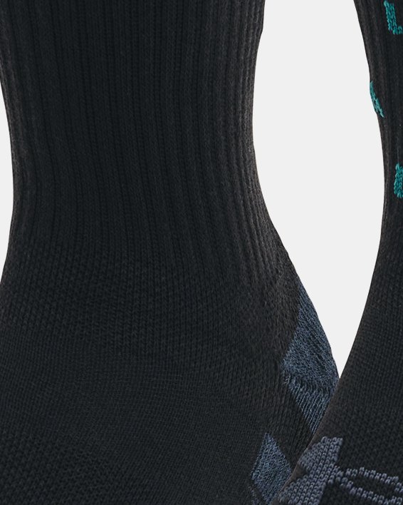 Unisex sokken UA Performance Mid-Crew van katoenstof – 2 paar, Black, pdpMainDesktop image number 0