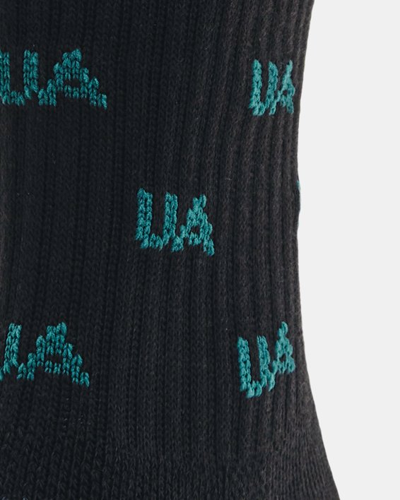 Unisex UA Performance Cotton 2 Pack Mid-Crew Socks, Black, pdpMainDesktop image number 2