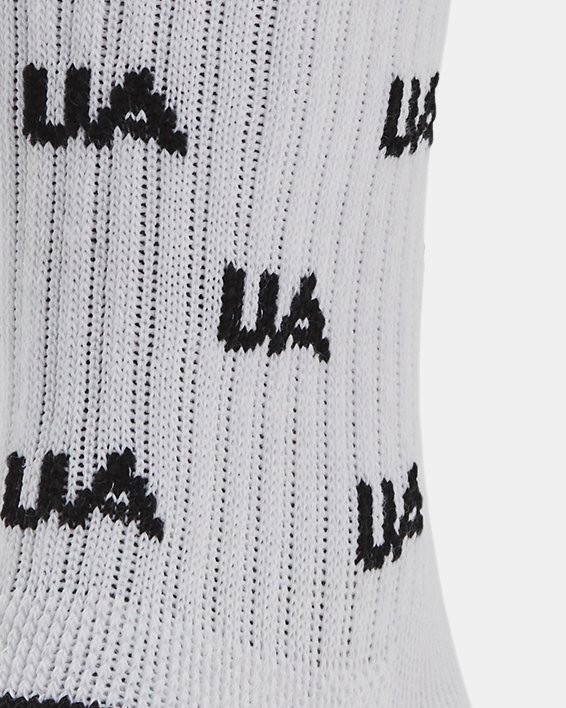 ถุงเท้าข้อปานกลาง UA Performance Cotton ยูนิเซ็กส์ แพ็ก 2 คู่ in White image number 2