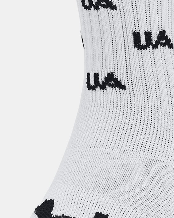 Unisex UA Performance Cotton 2 Pack Mid-Crew Socks in White image number 1