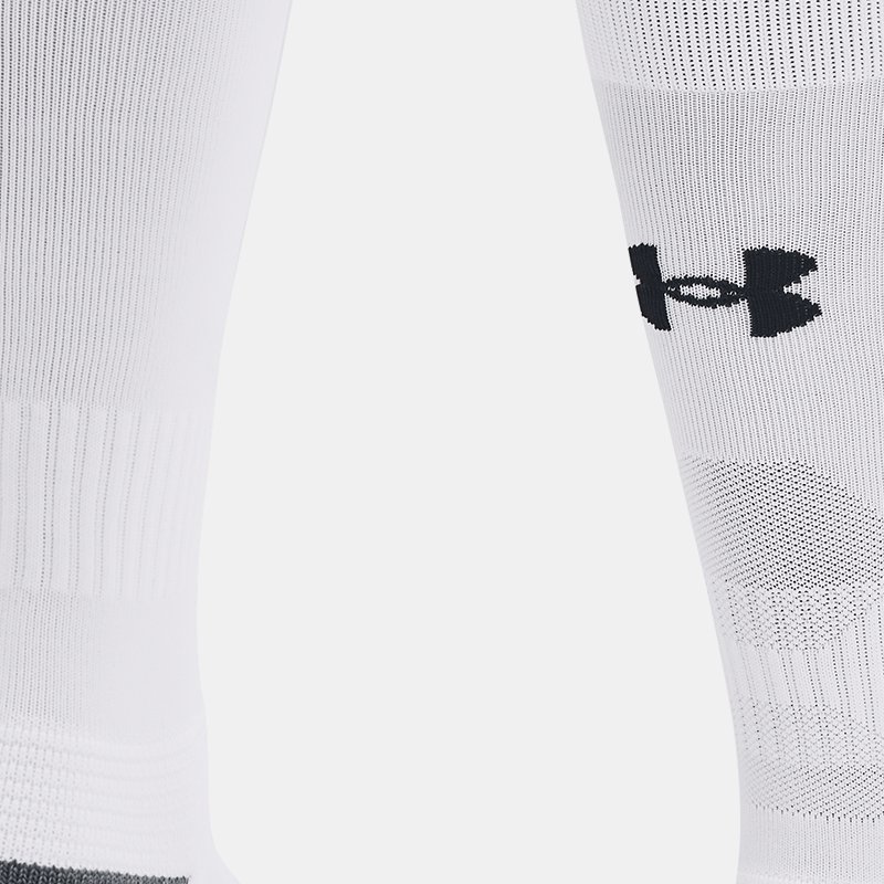Kids' Under Armour Magnetico Over-The-Calf Socks White / Pitch Gray / Black XS