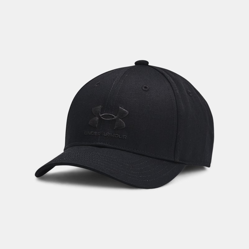 Boys' Under Armour Branded Adjustable Cap Black / Black One Size