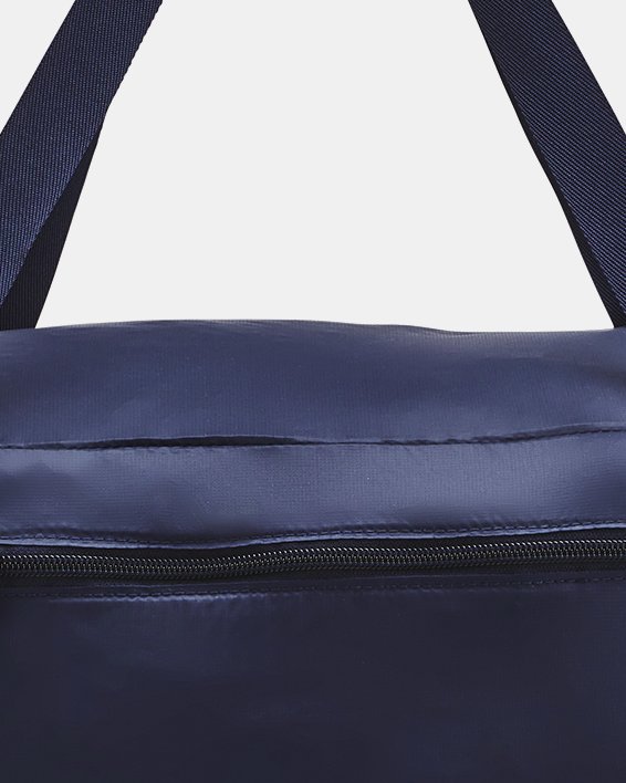 UA Hustle 5.0 XS摺疊式旅行袋 in Blue image number 2