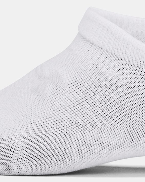 Kids' UA Essential 6-Pack No- Show Socks in White image number 3