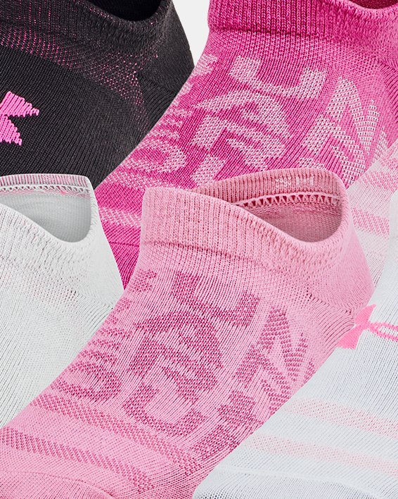 兒童UA Essential No Show Socks 6對裝 in Pink image number 0