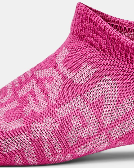 兒童UA Essential No Show Socks 6對裝 in Pink image number 3