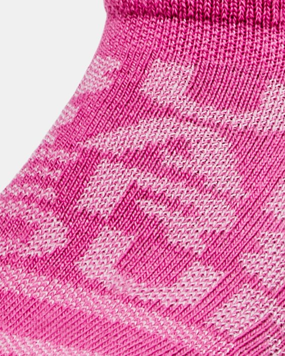 Kids' UA Essential 6-Pack No- Show Socks in Pink image number 1