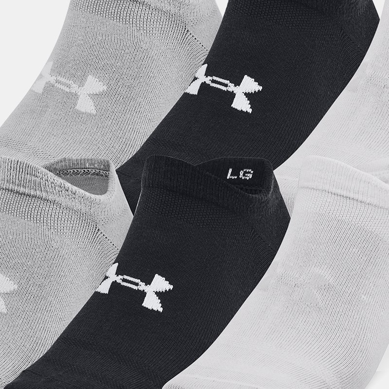 Unisex sokken Under Armour Essential No Show – 6 paar Zwart / Zwart / Halo Grijs XL