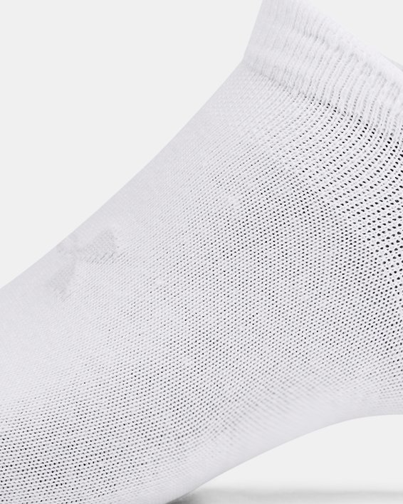 Unisex UA Essential 6-Pack No-Show Socks in White image number 3