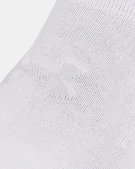Unisex UA Essential 6-Pack No-Show Socks, White, pdpMainDesktop image number 1