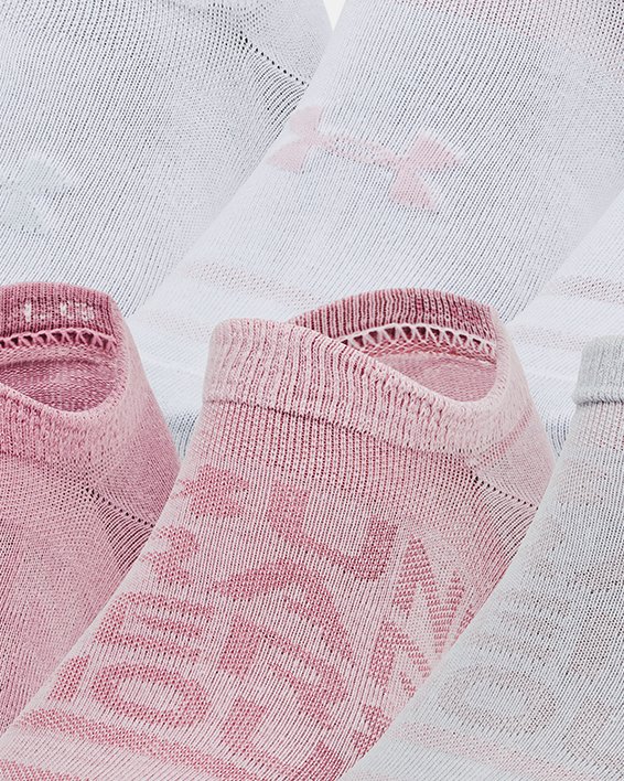 Unisex UA Essential 6-Pack No-Show Socks in Pink image number 0