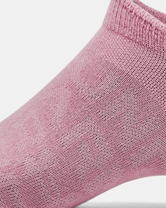Unisex UA Essential 6-Pack No-Show Socks in Pink image number 3