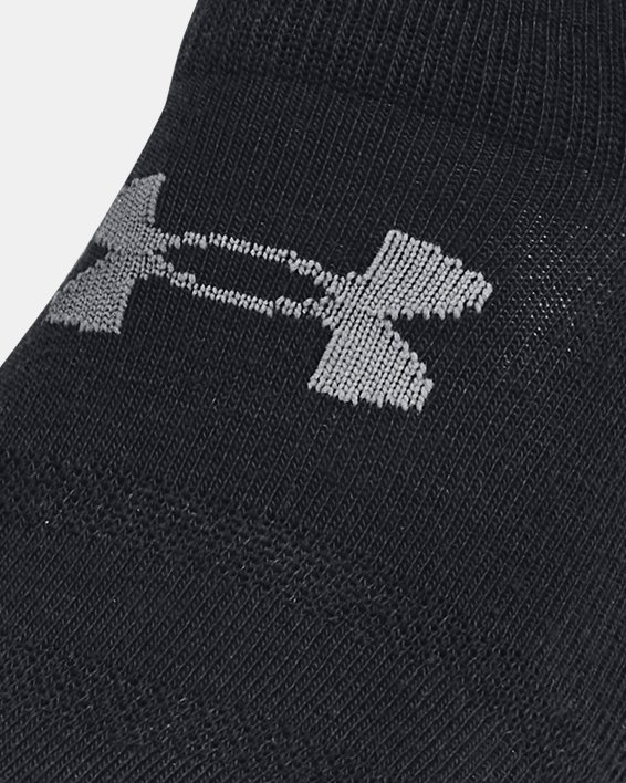 Unisex UA Essential 3-Pack Ultra Low Tab Socks, Black, pdpMainDesktop image number 1
