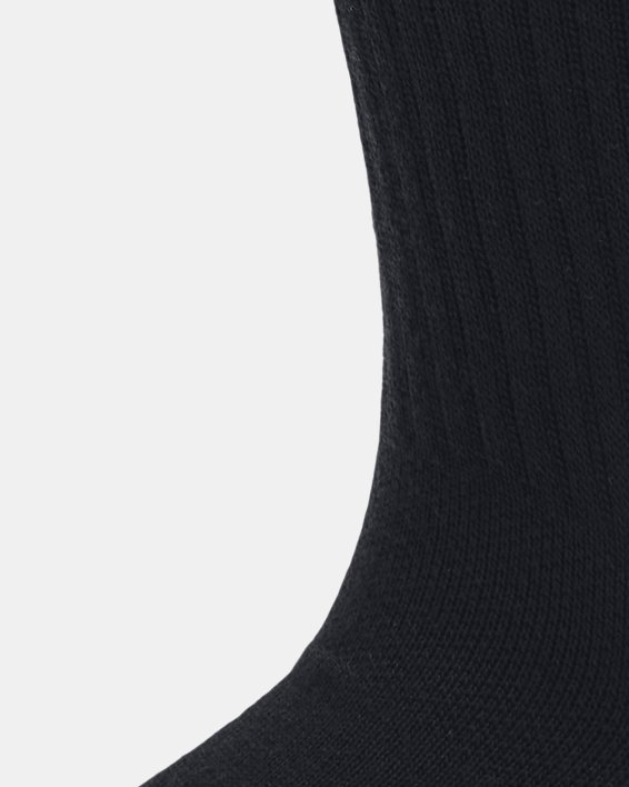 Women's UA Essential 3-Pack Mid Crew Socks in Black image number 3