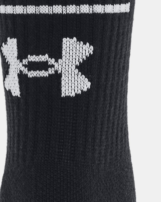 Women's UA Essential 3-Pack Mid Crew Socks in Black image number 2