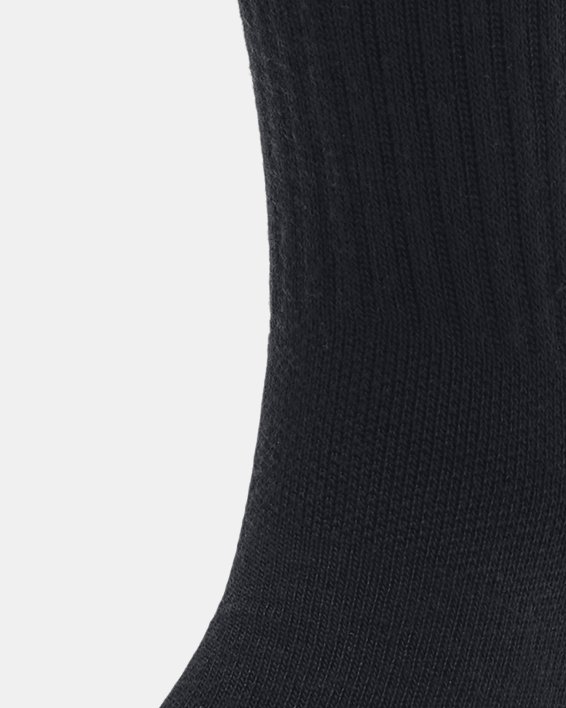 Women's UA Essential 3-Pack Mid Crew Socks in Black image number 1