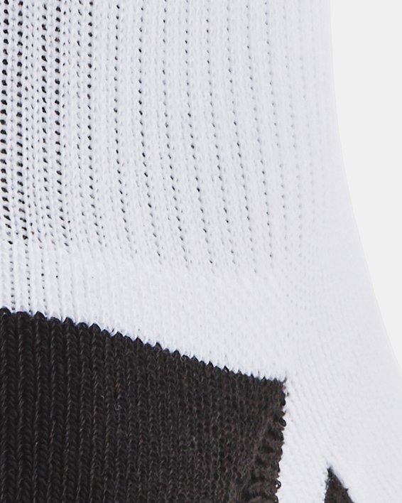 Unisex UA Performance Tech 3-Pack Quarter Socks in White image number 2
